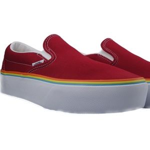 VANS CLASSIC SLIP ON PLATFORM (RED) WOMEN SHOES